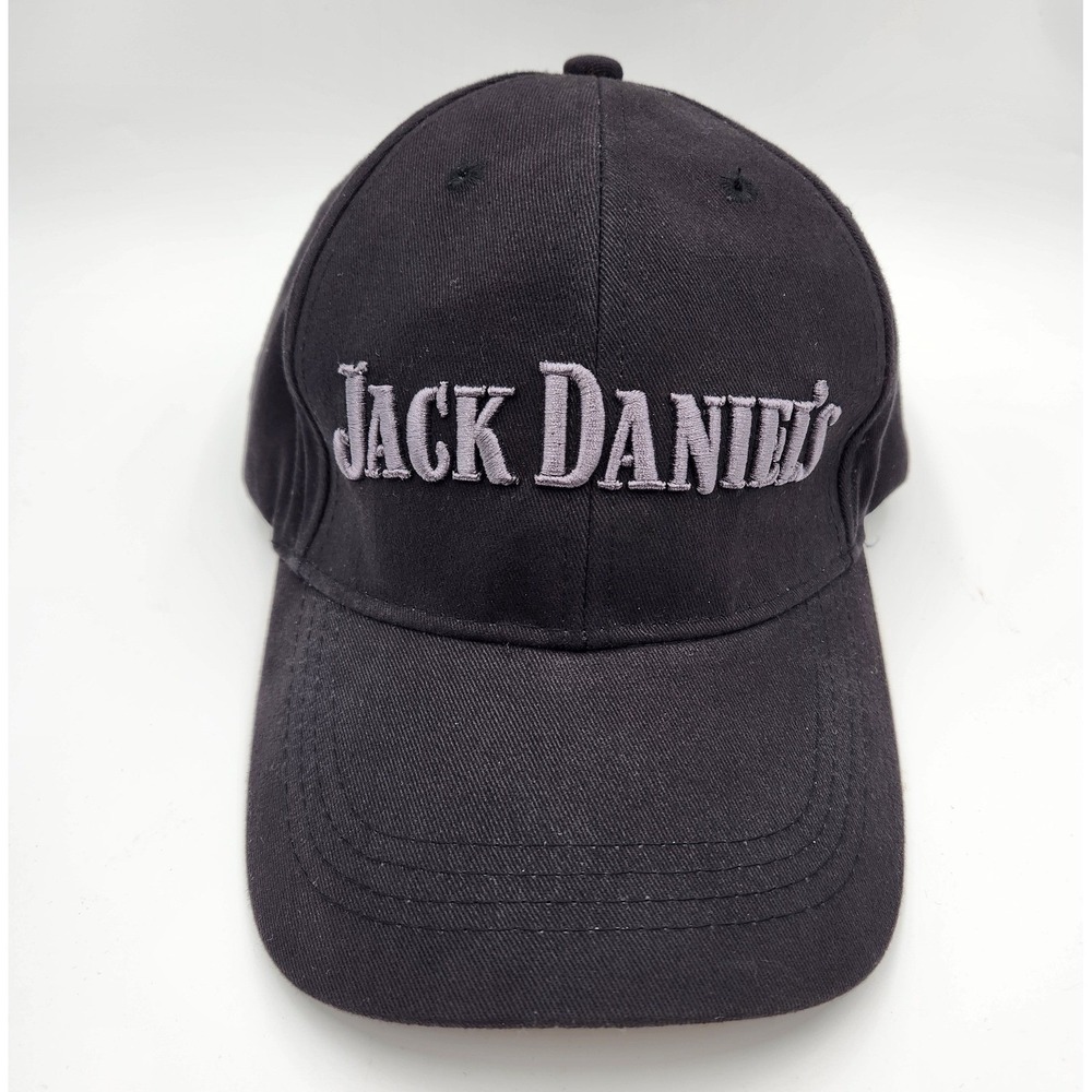 Jack Daniels Embroidered Black Cap One Size Fits All Cotton Adjustable Strap